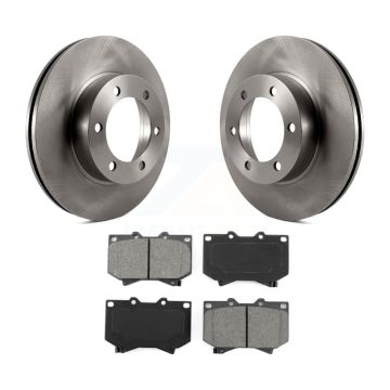 Front Brake Rotors Semi-Metallic Pad Kit For Toyota Tundra Sequoia 4.7" Pads Plate Length K8S-100353