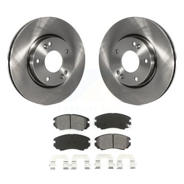 Front Disc Brake Rotors Semi-Metallic Pad Kit For Hyundai Kia Sonata Tucson Soul Sportage K8S-100397
