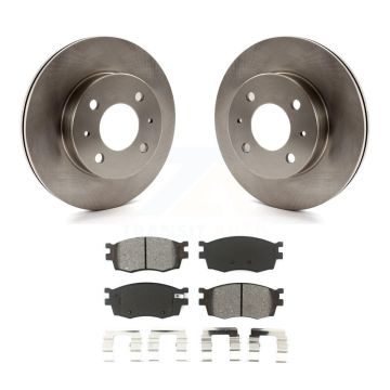 Front Disc Brake Rotors And Semi-Metallic Pads Kit For 2006 Hyundai Accent Hatchback K8S-100420