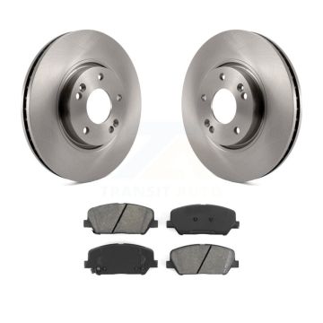 Front Disc Brake Rotors Semi-Metallic Pad Kit For 2013-2015 Hyundai Veloster Turbocharged K8S-100487