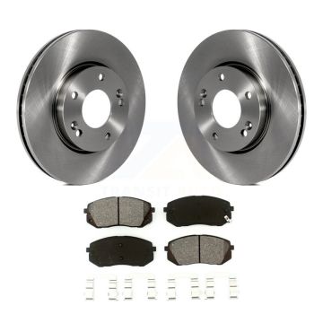 Front Disc Brake Rotors And Semi-Metallic Pads Kit For 2007-2009 Kia Rondo K8S-100540