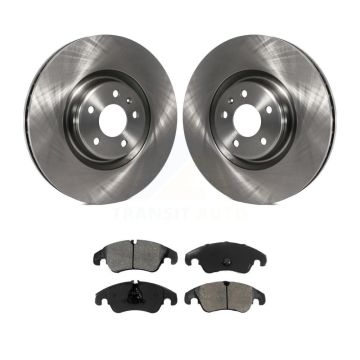 Front Brake Rotors Semi-Metallic Pad Kit For 2014 Audi A6 With 356mm Diameter Rotor K8S-100614