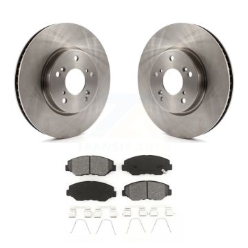 Front Brake Rotors Semi-Metallic Pad Kit For 2015 Honda Civic EX with Manual transmission K8S-100639