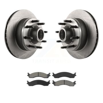 Front Brake Rotors & Semi-Metallic Pad Kit For Ford E-350 Super Duty E-250 Econoline Club K8S-100700