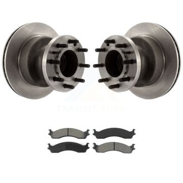 Front Brake Rotors & Semi-Metallic Pad Kit For Ford E-350 Super Duty Econoline Club Wagon K8S-100702