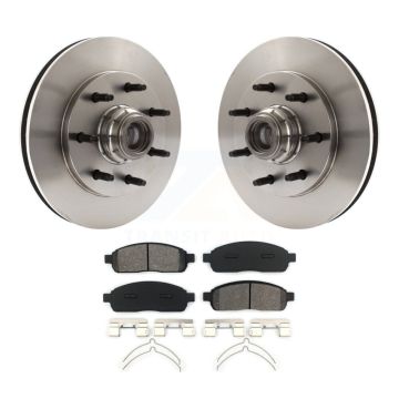 Front Disc Brake Rotors Hub Assembly And Semi-Metallic Pads Kit For 2004 Ford F-150 RWD K8S-100708
