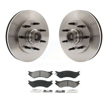 Front Disc Brake Rotors Hub And Semi-Metallic Pads Kit For Ford F-150 F-250 HD Heritage K8S-100709