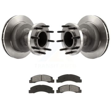 Front Disc Brake Rotors Hub Assembly And Semi-Metallic Pads Kit For Ford F-350 Super Duty K8S-100712