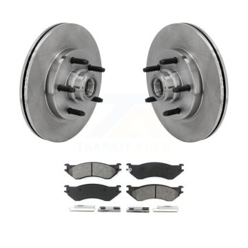 Front Disc Brake Rotor Hub Assembly And Semi-Metallic Pad Kit For Ford F-150 Heritage RWD K8S-100718