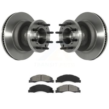 Front Disc Brake Rotors & Semi-Metallic Pad Kit For Ford E-350 Super Duty E-450 Econoline K8S-100726