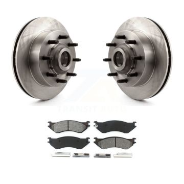 Front Brake Rotor Hub Semi-Metallic Pad Kit For 1999 Dodge Ram 1500 Van With 4000 Lb Axle K8S-100743