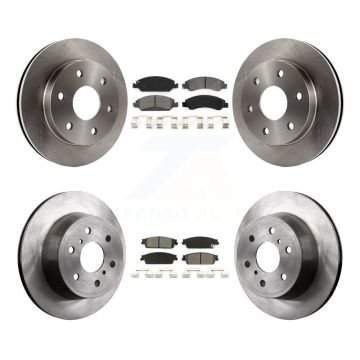 Front Rear Brake Rotors & Semi-Metallic Pad Kit For 2007 GMC Sierra 1500 Disc rear brakes K8S-100756