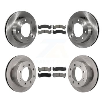 Front Rear Brake Rotor & Semi-Metallic Pad Kit For Chevrolet GMC Sierra 2500 HD Silverado K8S-100769