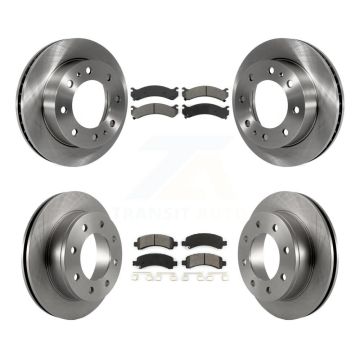 Front Rear Disc Brake Rotor & Semi-Metallic Pad Kit For Chevrolet Express 2500 GMC Savana K8S-100774