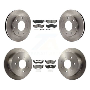 Front Rear Disc Brake Rotors And Semi-Metallic Pads Kit For Ford F-150 F-250 HD 4WD K8S-100863