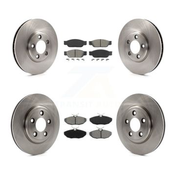 Front Rear Disc Brake Rotors Semi-Metallic Pad Kit For Ford Thunderbird Lincoln LS Jaguar K8S-100870