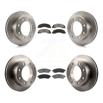 Front Rear Disc Brake Rotor Semi-Metallic Pad Kit For Ford F-250 Super Duty Excursion 4WD K8S-100872