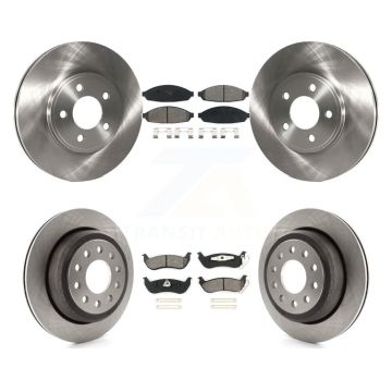 Front Rear Disc Brake Rotors & Semi-Metallic Pad Kit For 2003-2011 Lincoln Town Car Sedan K8S-100885