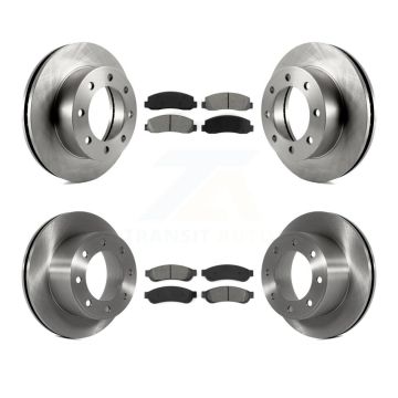 Front Rear Disc Brake Rotor Semi-Metallic Pad Kit For 2008-2009 Ford F-250 Super Duty 4WD K8S-100895