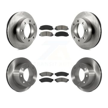 Front Rear Disc Brake Rotor And Semi-Metallic Pad Kit For Ford F-350 Super Duty F-250 4WD K8S-100897