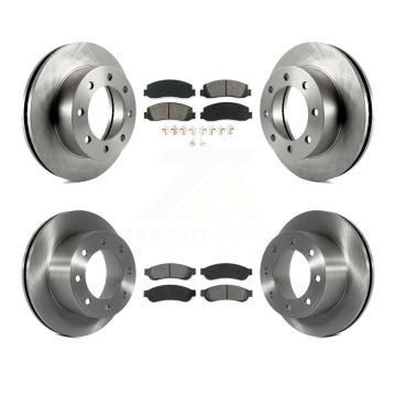 Front Rear Disc Brake Rotor And Semi-Metallic Pad Kit For Ford F-250 Super Duty F-350 4WD K8S-100898