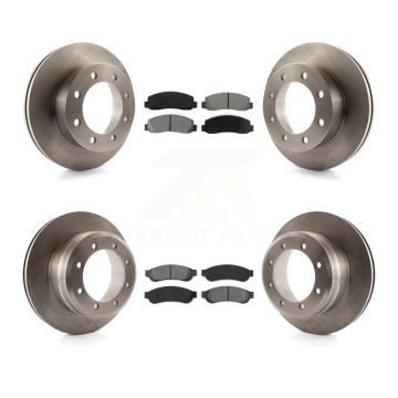 Front Rear Disc Brake Rotors And Semi-Metallic Pads Kit For Ford F-350 Super Duty F-450 K8S-100908
