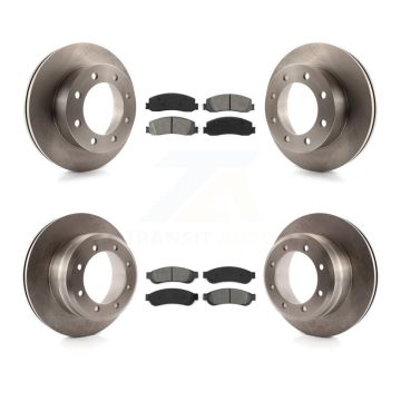 Front Rear Disc Brake Rotors And Semi-Metallic Pad Kit For 2012 Ford F-350 Super Duty 4WD K8S-100909