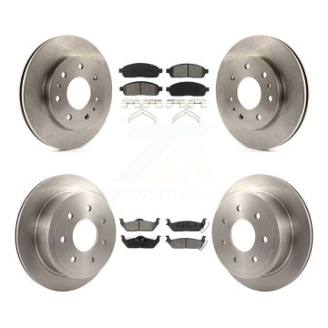 Front Rear Disc Brake Rotor & Semi-Metallic Pad Kit For 2009 Ford F-150 With 7 Lug Wheels K8S-100925