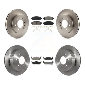 Front Rear Disc Brake Rotor & Semi-Metallic Pad Kit For 2009 Ford F-150 With 6 Lug Wheels K8S-100926