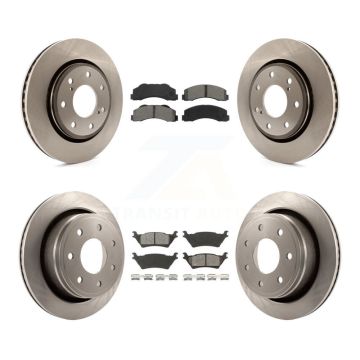 Front Rear Brake Rotor & Semi-Metallic Pad Kit For 2012-2014 Ford F-150 With 7 Lug Wheels K8S-100933