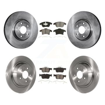 Front Rear Disc Brake Rotors And Semi-Metallic Pads Kit For Ford Fusion Lincoln MKZ K8S-100940