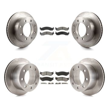 Front Rear Disc Brake Rotors And Semi-Metallic Pads Kit For 2001-2002 Dodge Ram 2500 3500 K8S-100962