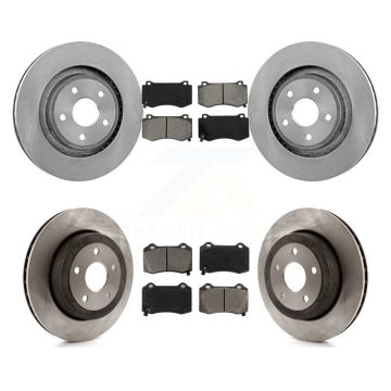 Front Rear Disc Brake Rotors Semi-Metallic Pad Kit For 2006-2010 Jeep Grand Cherokee SRT8 K8S-100993