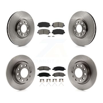 Front Rear Disc Brake Rotors And Semi-Metallic Pads Kit For 2013-2016 Dodge Dart K8S-101014