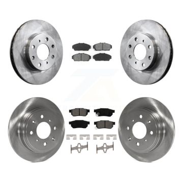 Front Rear Brake Rotors Semi-Metallic Pad Kit For 94-95 Honda Civic EX with Sedan Non-ABS K8S-101033