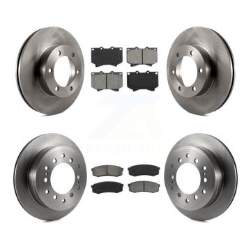 Front Rear Brake Rotors & Semi-Metallic Pad Kit For Toyota Sequoia 4.7" Pads Plate Length K8S-101131