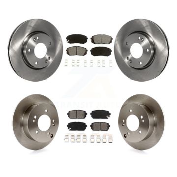 Front Rear Disc Brake Rotors And Semi-Metallic Pads Kit For 2010-2012 Kia Rondo K8S-101173