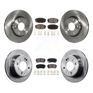 Front Rear Disc Brake Rotors And Semi-Metallic Pads Kit For Hyundai Elantra K8S-101174