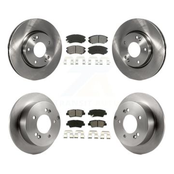 Front Rear Disc Brake Rotors And Semi-Metallic Pads Kit For Hyundai Sonata 2.4L K8S-101178