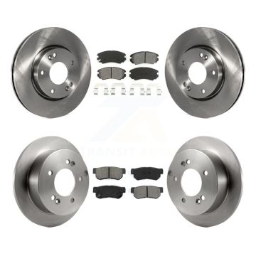 Front Rear Disc Brake Rotors Semi-Metallic Pad Kit For Hyundai Tucson Kia Sportage Sonata K8S-101179