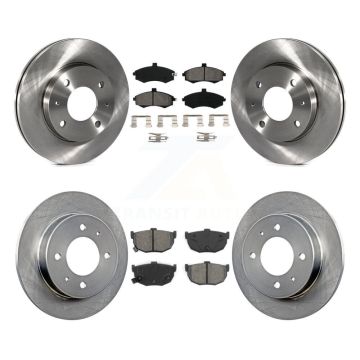 Front Rear Disc Brake Rotors & Semi-Metallic Pad Kit For Hyundai Elantra rear brakes K8S-101192
