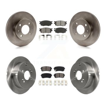 Front Rear Disc Brake Rotors And Semi-Metallic Pads Kit For 2006 Hyundai Accent Hatchback K8S-101216