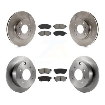 Front Rear Disc Brake Rotors Semi-Metallic Pad Kit For Hyundai Sonata Kia Optima Magentis K8S-101253