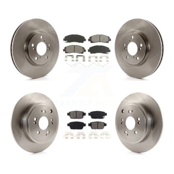 Front Rear Disc Brake Rotors And Semi-Metallic Pads Kit For 2006-2014 Honda Ridgeline K8S-101262