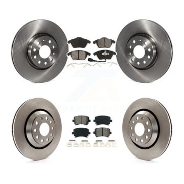 Front Rear Disc Brake Rotors And Semi-Metallic Pads Kit For Volkswagen Passat CC K8S-101275