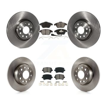 Front Rear Disc Brake Rotor & Semi-Metallic Pad Kit For Volkswagen GTI Passat Eos Audi A3 K8S-101276