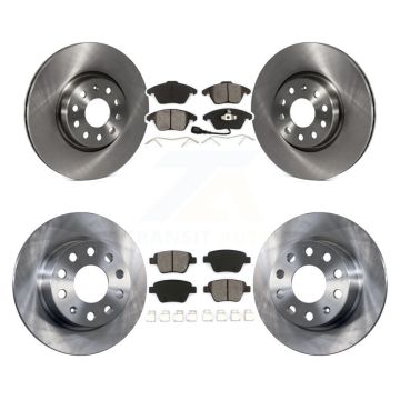 Front Rear Disc Brake Rotor And Semi-Metallic Pad Kit For 2017-2018 Volkswagen Jetta 2.0L K8S-101279
