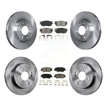 Front Rear Disc Brake Rotors And Semi-Metallic Pads Kit For 2011 Hyundai Accent K8S-101295