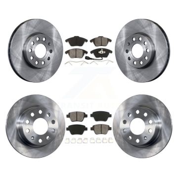 Front Rear Brake Rotor And Semi-Metallic Pad Kit For 2017-2018 Volkswagen Jetta 1.8L/1.4L K8S-101300