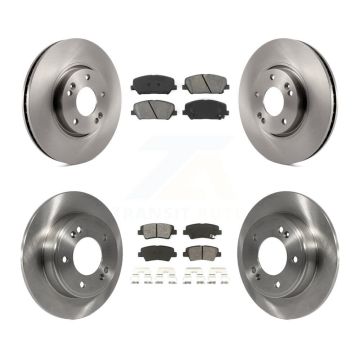 Front Rear Brake Rotors Semi-Metallic Pad Kit For 2013-2015 Hyundai Veloster Turbocharged K8S-101305